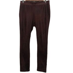 𝅺FREE People Maroon Wine Color Faux Leather Moto Inspired Pleater Pants Size 27